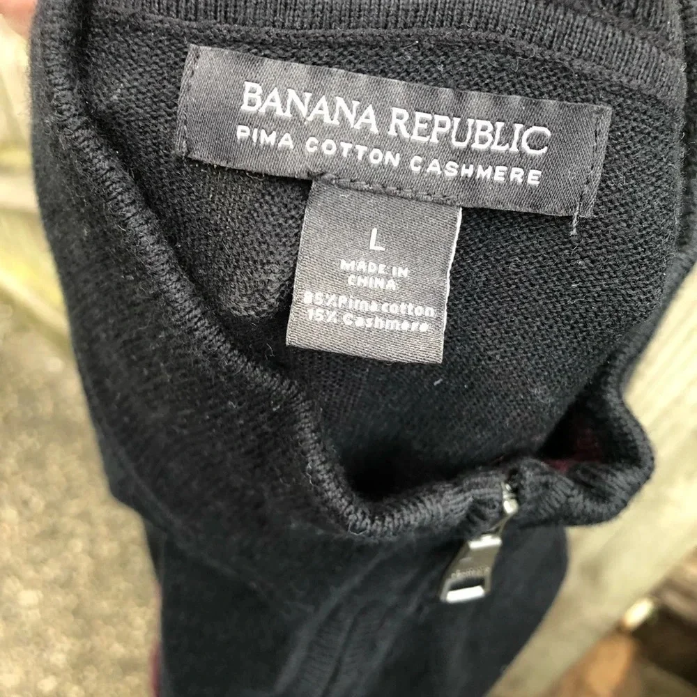 BANANA REPUBLIC HALF ZIP PIMA COTTON CASHMERE SWEATER